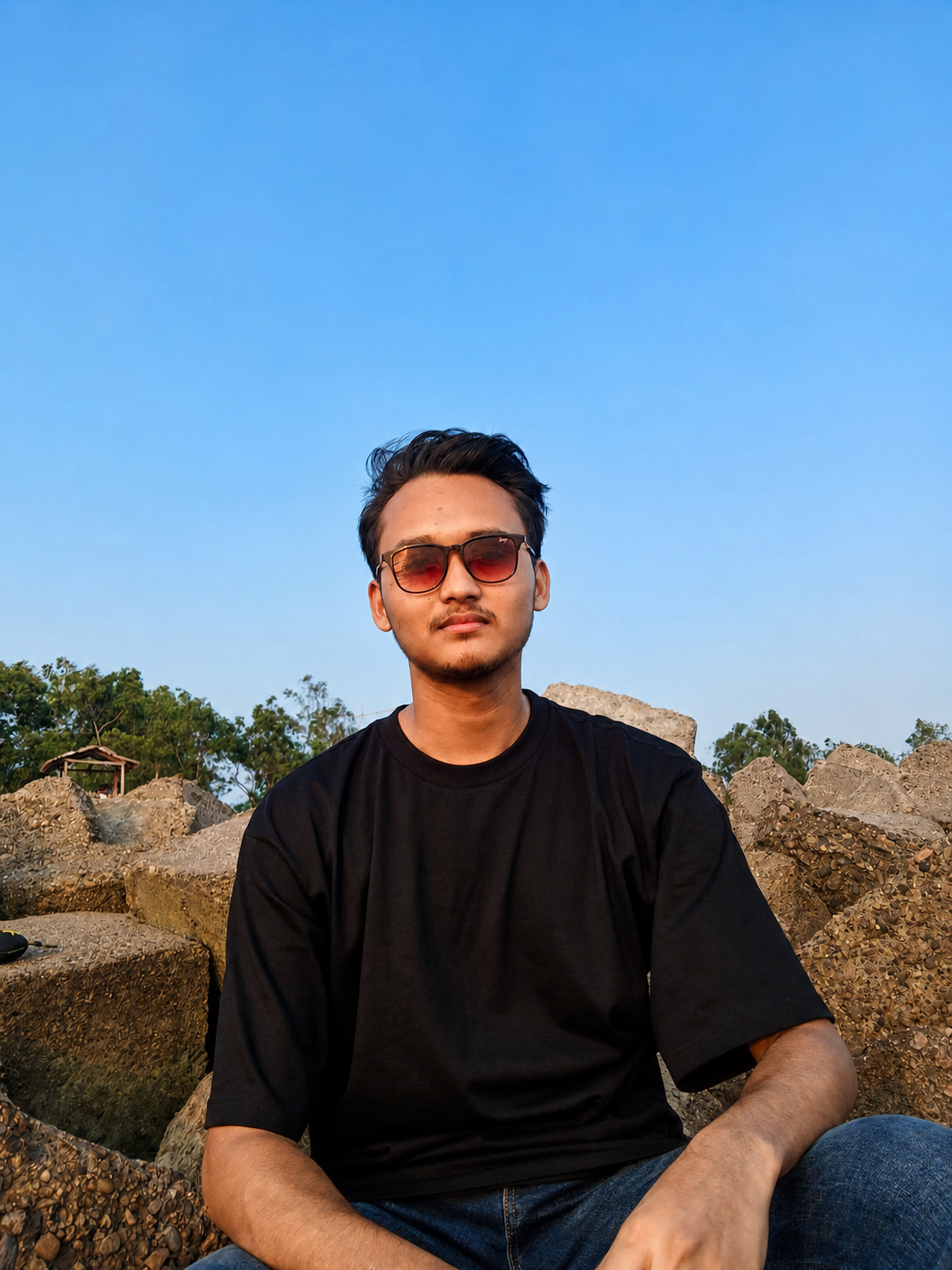 Portrait of Zobair Khan outdoors